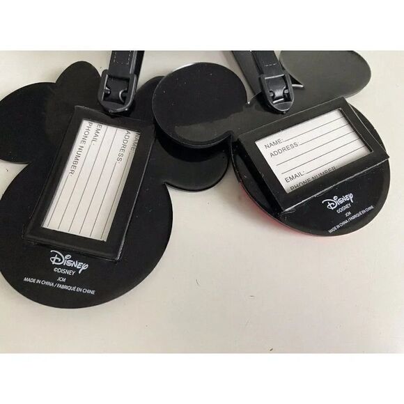 Set Of 2 DISNEY MICKEY & MINNIE MOUSE LUGGAGE BAG TAGS Big NEW - Picture 5 of 8